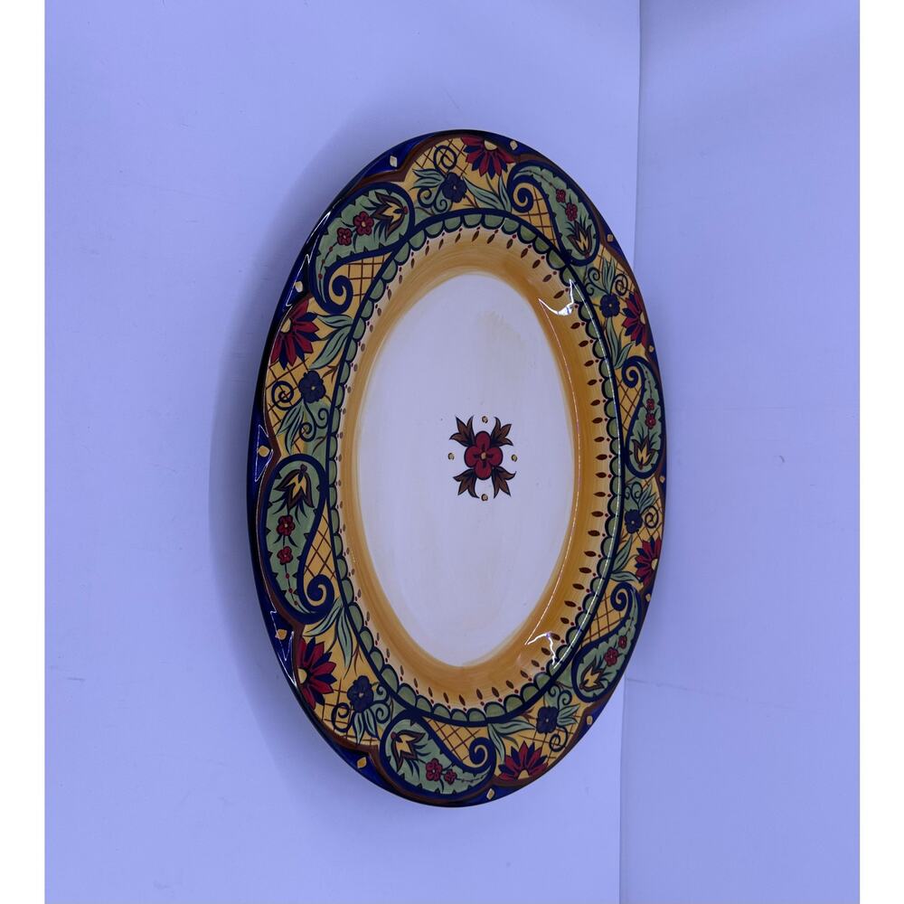 Corsica Crown Jewel Hand Crafted/Painted Ceramic XLong Plate